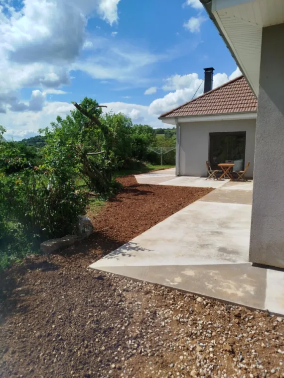 Dallage/terrasse extérieur à Saint Marcel Bel  Accueil, Bourgoin-Jallieu, KS Maçonnerie