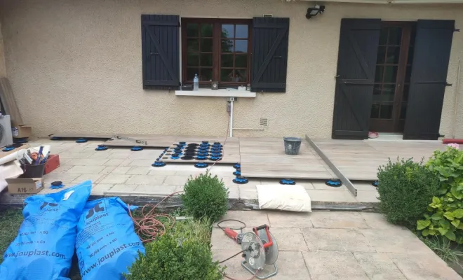 Chantier Dalle sur plot à Saint Blandine, Bourgoin-Jallieu, KS Maçonnerie