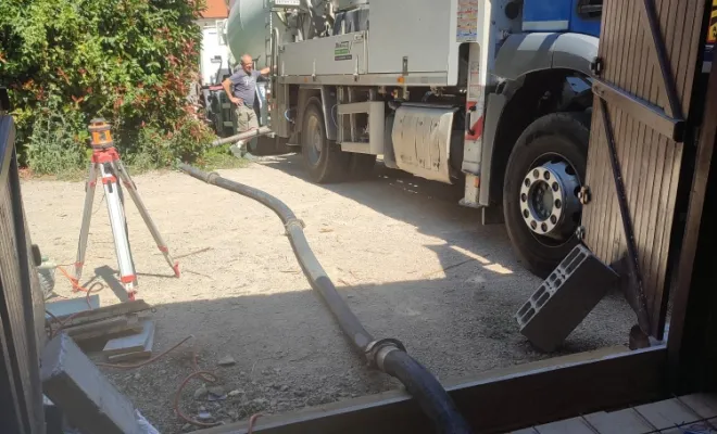 mise en place pour coulage dallage BA