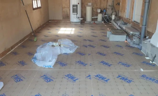 préparation dallage en cours