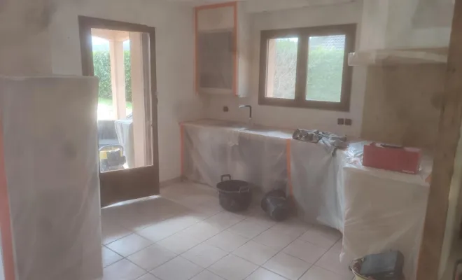 pose de faïence + remise en état carrelage dans la pièce à vivre, Bourgoin-Jallieu, KS Maçonnerie