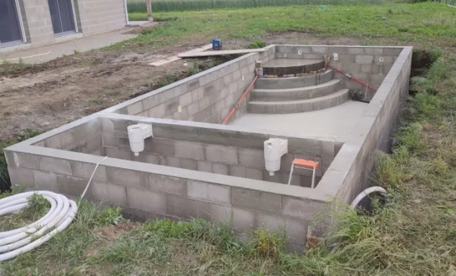 construction d'une piscine 8x4 à Trept, Bourgoin-Jallieu, KS Maçonnerie