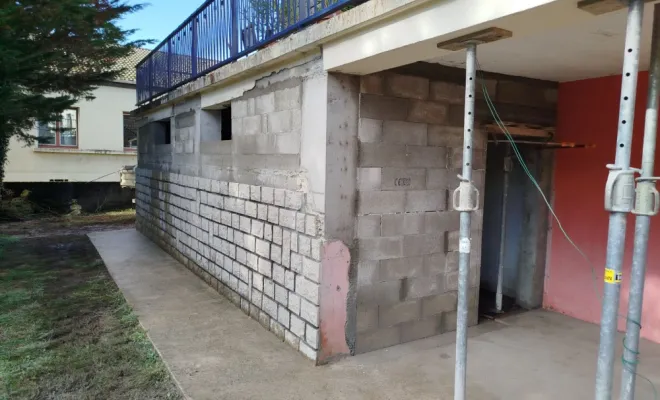 Rénovation et démolition des murs porteurs d'une terrasse/balcon à La Tour du Pin, Bourgoin-Jallieu, KS Maçonnerie
