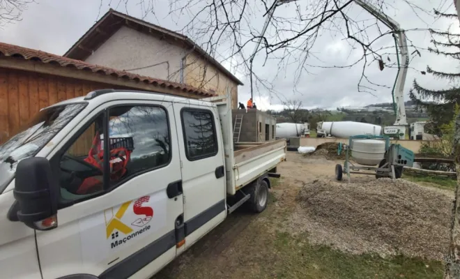 Réalisation d'un plancher béton et acrotère sur Paladru, Bourgoin-Jallieu, KS Maçonnerie