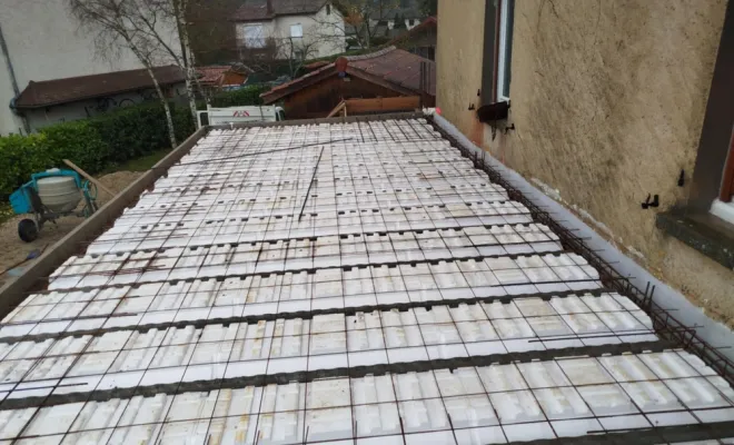 Réalisation d'un plancher béton et acrotère sur Paladru, Bourgoin-Jallieu, KS Maçonnerie