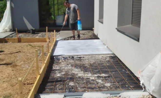 Dallage/terrasse extérieur à Saint Marcel Bel  Accueil, Bourgoin-Jallieu, KS Maçonnerie