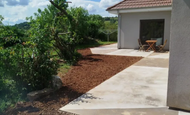 Dallage/terrasse extérieur à Saint Marcel Bel  Accueil, Bourgoin-Jallieu, KS Maçonnerie