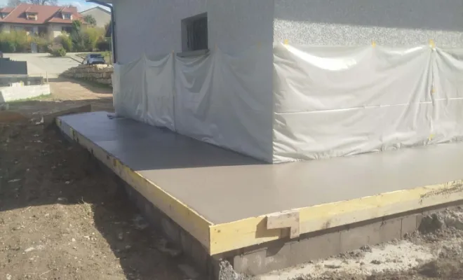 Terrasse autour de maison et piscine à Serezin de la Tour, Bourgoin-Jallieu, KS Maçonnerie